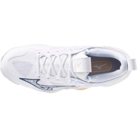 Resim MIZUNO Wave Momentum 3 Kadın Voleybol Ayakkabısı BeyazMavi 