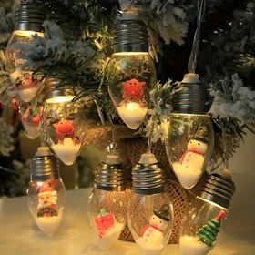 Resim Noel Fantezi İç Mekan Işıklı Dize ile Noel Baba ve Ağaç Süsleri - Glam Stili LED Ampul Garland, 10 LED Pil Gücüyle Çalışan, Düğme Kontrolü, Düğün, Sevgililer Günü, Şükran Günü için Genel Dekorasyon (Piller Dahil Değildir) Cadılar Bayramı Süslemeleri, Noel Süslemeleri 