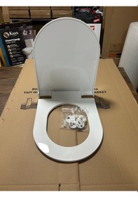 Resim Klozet Kapağı Gala Model Slim Yavaş Kapanan Klozet Kapağı D Form Kaan Beyaz 