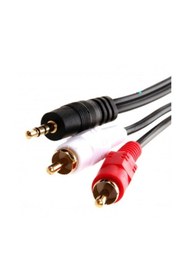 Resim Powermaster 3.5mm Stereo To 2 Rca Kablosu Aux Tos Ses 1.5 Metre Sound Audıo Erkek Ara Kulaklık Standart 