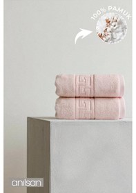 Resim 2'li Pudra Greek El Havlusu - 50x90 Cm, 225 Gr, %100 Pamuk, Spa Ve Otel Havlusu, Günlük Kullanıma Uygun Antrasit 
