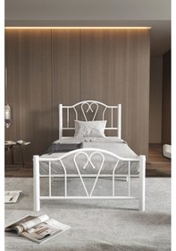 Resim Aksviva Orkide Tek Kişilik Ferforje Metal Karyola 