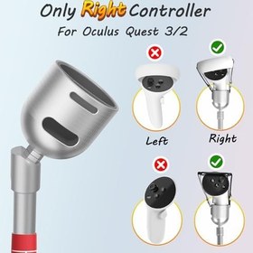Resim VR Golf Club Attachment for Meta Oculus Quest 3/2, Unblock Signal & Tilt up Aluminum VR Golf Club Handle with 1:1 Molded Controller Adapter& Fixed Plate, Golf Grip Accessories for Right Hand, Red 