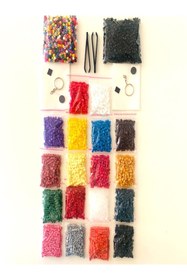 Resim Dr.Yontuç Isı Ile Yapışan 5500 Adet Ütü Ile Yapışan Boncuk Seti, 18 Ayrı Renk Şekil Şablonlu Başlangıç Kiti 