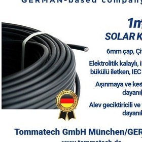 Resim 6mm Solar Güneş Paneli Kablosu Siyah 1m 