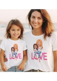 Resim Bk Gift 2li Kişiye Özel Anne-kız Karikatürlü Kombin Tişört Seti-8, Anneye Hediye, Anneler Günü Hediyeleri Kobitmeyencom30572 Bk Gift 
