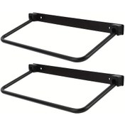 Resim Sinuoshop 2 Adet Siyah Katlanır Karavan Ayakkabı Rafı Duvar Montajlı Alüminyüm Saklama Askısı 