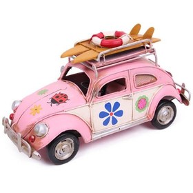 Resim Dekoratif Metal Araba Çerçeveli Ve Kumbaralı Vosvos 