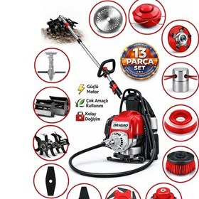Resim Dragro German Drg-13 + Sırt Tipi Benzinli Ot Çalı Çim Biçme Tırpanı + Full Set Hediyeli K 