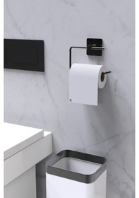 Resim Karteya Yapışkanlı Siyah Tuvalet Kağıdı Tutacağı/tuvalet Wc Kağıtlık Siyah 