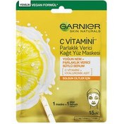 Resim Garnier C Vitamini Parlaklık Verici Kağıt Yüz Maskesi 28 g 
