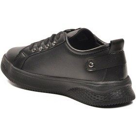 Resim Siyah Bağcıklı Hafif Deri Kadın Spor Ayakkabı 201 G Siyah-siyah 