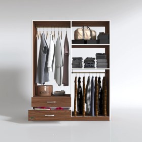 Resim Kenzlife giysi dolabı şemsettin 175*120*40 cvz gardırop 2 çekmeceli 