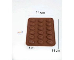 Resim Kahve Çekirdeği Silikon Kalıp Çikolata Muffin Sabun Kokulu Taş Mum Epoksi Kalıbı 18 Delikli 