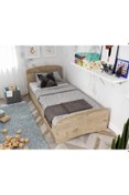 Resim KZNMOB HOME Soft Tek Kişilik Mdf Karyola - 90 Cm X 190 Cm Yataklarla Uyumlu 