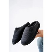 Resim Cozi Nakışlı Kadife Ici Yünlü Rahat Hafif Erkek Ev Terliği Sicak Tutar 1 Numara Buyuk Siparis Veriniz 