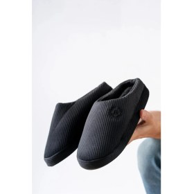 Resim Cozi Nakışlı Kadife Ici Yünlü Rahat Hafif Erkek Ev Terliği Sicak Tutar 1 Numara Buyuk Siparis Veriniz 