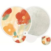 Resim Willowhaven Çiçek Desenli Mini Katlanır Yağlı Boya El Yelpazesi - Portatif Hafif Ev Dekoru k 