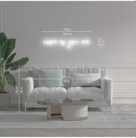 Resim Come As You Are Neon Tabela Neon Yazı Dekoratif Aydınlatma Ve Gece Lambası Beyaz 72x12 cm, cıneasyou 