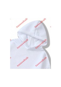 Resim Los Angeles Mektup Baskılı Kapüşonlu Üstler Erkek Polar Sokak Modası Sweatshirtleri Sonbahar Beyaz 