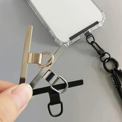 Resim 1 adet Ultra İnce Metal Lanyard Klibi Cep Telefonları için, Güçlü Tutuşlu Pendent Cep Telefonu Zinciri Kancası, Dayanıklı Takma Aksesuarı 