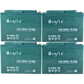 Resim Safir Jel Akü 12 V - 58+ Ah 16.5kg (60 - 80 Ah Uyumlu) - 4'lü Set 