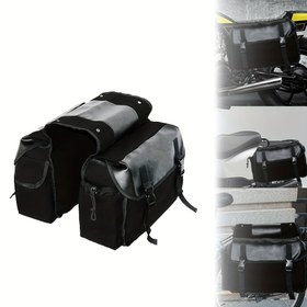 Resim Universal Motosiklet Sırt Çantası Büyük Kapasiteli Kanvas Yan Çantalar Bisiklet Bisiklet Motor Sırt Çantaları Yan Araç Çantası Harley Için Honda Için Suzuki Için Kawasaki Için 
