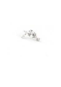 Resim Pırlanta Parlaklığında Zirkon Taşlı 925ayar Gümüş Tragus Kıkırdak Helix Piercing Gümüş 