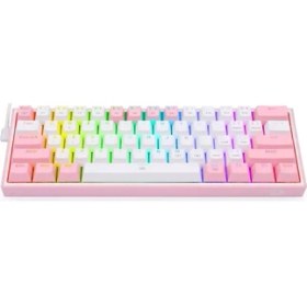 Resim Redragon K617-RGB-WP Fızz Rgb Red Swıtch Kablolu Mekanık Q Klavye beyaz-Pembe 