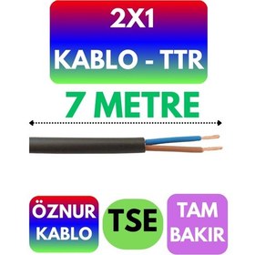 Resim Öznur 2x1 Ttr Kablo Siyah Metre Seçenekli - 7 Metre 