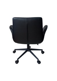 Resim Büro Sandalyesi Siyah Metal Ayaklı Siyah Suni Deri 