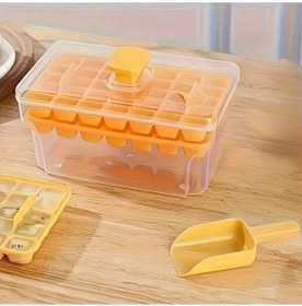 Resim Tongdashop 68 Izgaralı Çift Katlı Sarı Saklama Kutusu Buz Kalıbı Hızlı Dondurucu Buz Yapıcı 