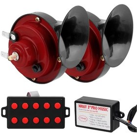 Resim Vkemall Yüksek Sesli Çift Tonlu Araç Kornası - Dayanıklı Abs Metal Yapı, 220db Ses, Kolay Montaj, 12 Ses Seçeneği 