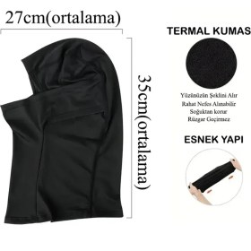 Resim Siyah Ünisex Kar Maskesi Balaklava Motor Kış Scooter Bisiklet 