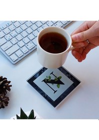 Resim Decorita Cam Bardak Altlığı N Harfli Tasarım 4'lü Takım 10 x 10 CM Çok Renkli 