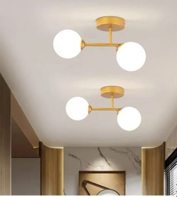 Resim Mylights Plofonyer Tavan Avize Opal Cam Avize Moder Spor Avize Eskitme 