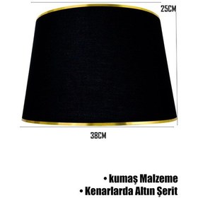 Resim Siyah Gold Şeritli Lambader Şapkası Siyah 