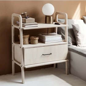 Resim Woodesk Boulder, Ahşap Çekmeceli Kitaplık, 90x75, Beyaz Renk 