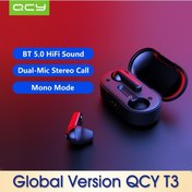 Resim Samdoo Qcy T3 Siyah Bluetooth Kulaklıklar - 600mah Şarj Kutusu, Bt5.0, Cvc6.0 Gürültü Engelleme, Dokunmatik Kontrol, Uzun Pil Süresi 
