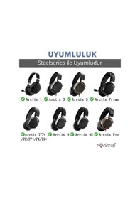 Resim Novstrap Steelseries Arctis 1 3 5 7 7p 7x 9 9x Pro İle Uyumlu Yedek Kulaklık Yastığı Pedi Süngeri Yeşil 