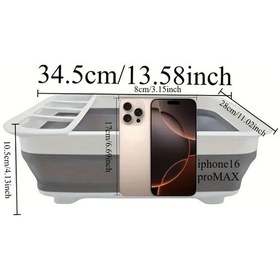 Resim Fochsia 1 Adet Beyaz Katlanır Bulaşık Kurutma Raftı - Kamp Rv Seyahat İçin Kompakt Krem Beyazı 