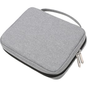 Resim Moveevo Gri İki Katlı Nylon Su Geçirmez Elektronik Aksesuar Organizer: Telefon, Şarj Kablosu, Kulaklık, Powerbank Ve Diğer Cihazlar İçin Taşınabilir Saklama Çantası 