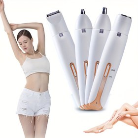 Resim 4’ü 1 Arada Kadınlar İçin Elektrikli Tüy Alma Makinesi/Kadınlar için Çok Fonksiyonlu elektrikli tüy alma seti/Bikini Trimmer USB Şarjlı Kaş, Burun, Yüz ve Bacak Epilasyon Aleti Taşınabilir Nazık Hediye Anneler Günü İkramı Şahsi Bakım Vücut Dökülmesine Karşı Cihaz Seyahat Arkadaş Şık Şekillendirici Pürüzsüz Sonuç Şefkatli Şekiller Veren Ürün 