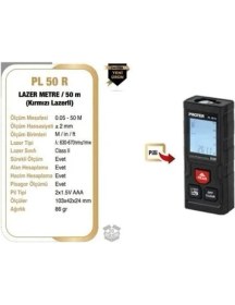 Resim Proter Pl 55 R Şarjlı Lazer Metre 50 Metre 