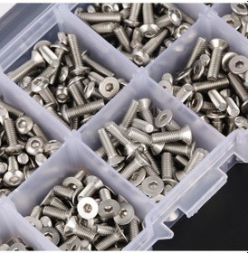 Resim Lemestar M3 304 Paslanmaz Çelik 400 Adet Disk Ve Alçak Kafa İç İçgen Somun Seti - 5 Farklı Uzunluk, Şeffaf Kutuda Organize, Dıy Ve Profesyonel Kullanım 