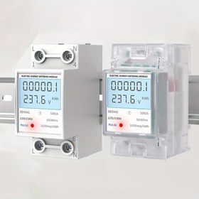 Resim 220V Ray Montajlı Elektrik Enerji Ölçer - Tek Fazlı LCD Dijital Ekran, 35mm Din Yolu Kurulumu, Çok Fonksiyonlu Voltaj ve Akım İzleme, Darbe Çıkışı, Ev ve Endüstriyel Kullanım İçin Pil Gerektirmez, Ev Enerji Ölçer, Endüstriyel Güç İzleme, Modern Tasarım, Dayanıklı İnşaat 