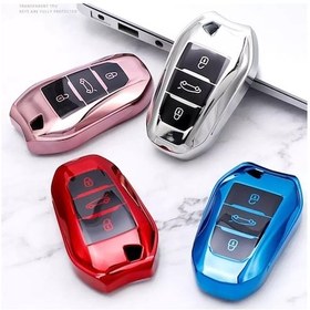 Resim Peugeot Uyumlu 508 Süperlüx Parlak Anahtar Kılıfı 