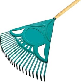 Resim EraycanYapıMarket 24 Dişli Plastik Gazel Ve Yaprak Toplama Tırmığı 110 cm Ahşap Sap 