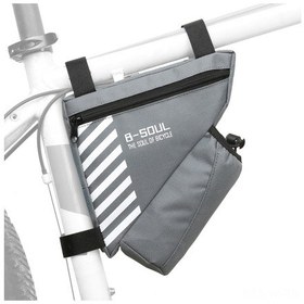Resim Vkemall Bisiklet Üçgen Çantası Su Flaske Çantasıyla - Gri, Dayanıklı Poliester, Hızlı Erişim, Araç Ve Eşya Taşıma Gri 