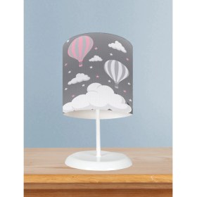 Resim Mekta Home Bebek ve Çocuk Odası Büyük Bulut ve Uçan Balon Desenli Abajur 